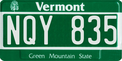 VT license plate NQY835