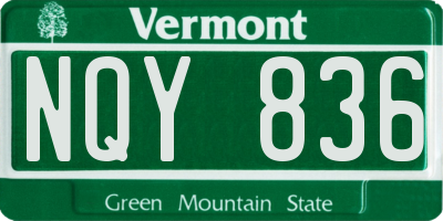 VT license plate NQY836
