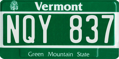 VT license plate NQY837