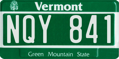 VT license plate NQY841