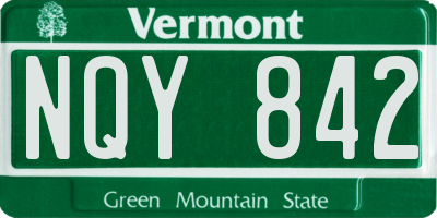 VT license plate NQY842