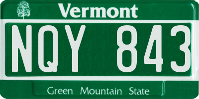 VT license plate NQY843