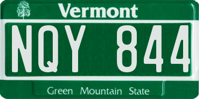 VT license plate NQY844
