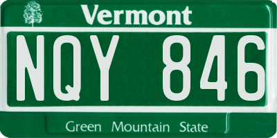 VT license plate NQY846