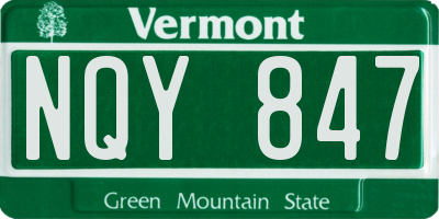 VT license plate NQY847