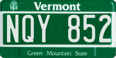 VT license plate NQY852