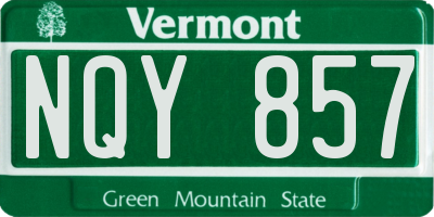 VT license plate NQY857