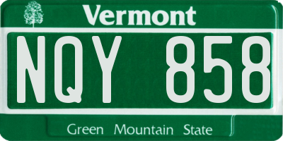 VT license plate NQY858
