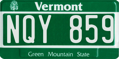 VT license plate NQY859
