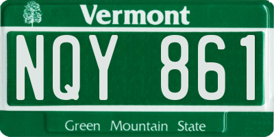 VT license plate NQY861