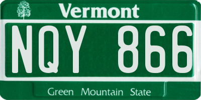 VT license plate NQY866