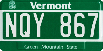 VT license plate NQY867
