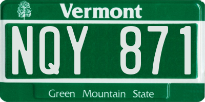 VT license plate NQY871