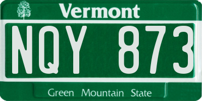 VT license plate NQY873