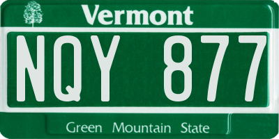 VT license plate NQY877