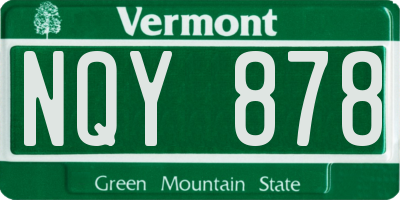 VT license plate NQY878