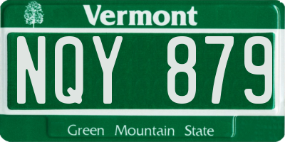 VT license plate NQY879