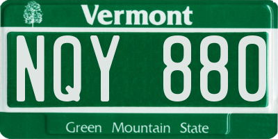 VT license plate NQY880