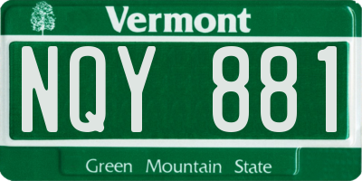 VT license plate NQY881