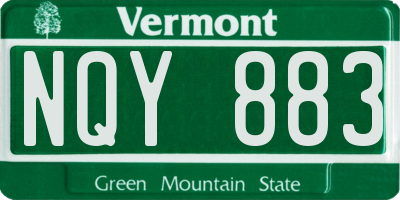 VT license plate NQY883