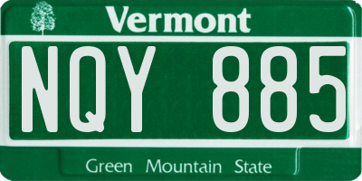 VT license plate NQY885