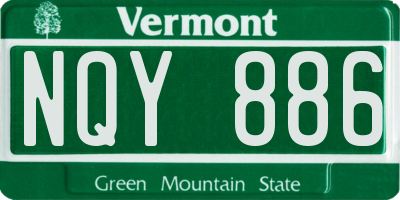 VT license plate NQY886
