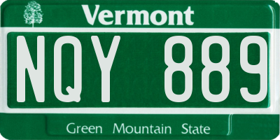 VT license plate NQY889