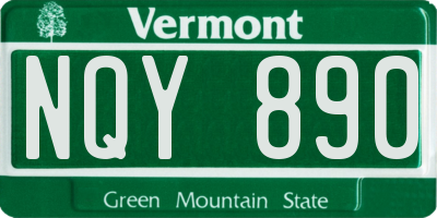 VT license plate NQY890
