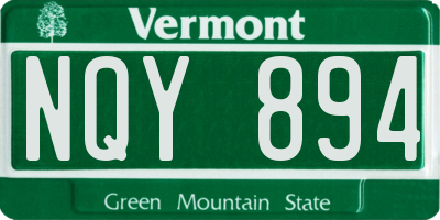 VT license plate NQY894