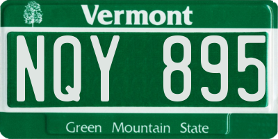 VT license plate NQY895