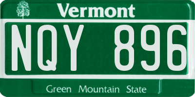 VT license plate NQY896