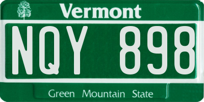 VT license plate NQY898