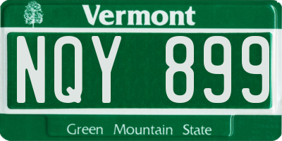 VT license plate NQY899