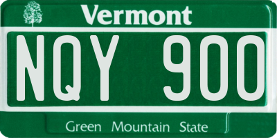 VT license plate NQY900