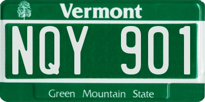 VT license plate NQY901