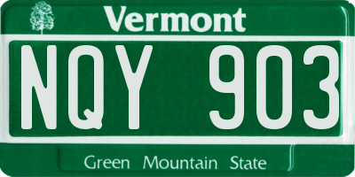 VT license plate NQY903