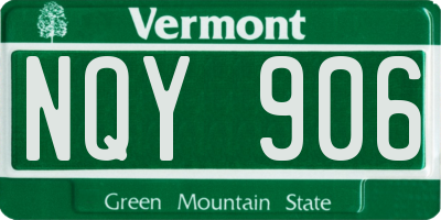VT license plate NQY906
