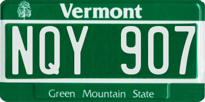 VT license plate NQY907