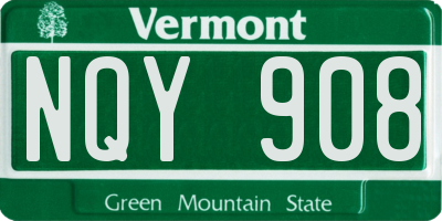 VT license plate NQY908