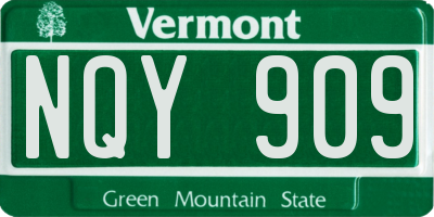 VT license plate NQY909