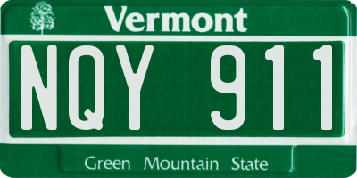 VT license plate NQY911