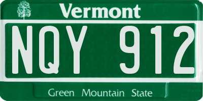 VT license plate NQY912