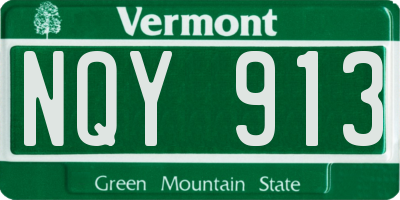 VT license plate NQY913