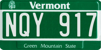 VT license plate NQY917