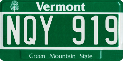 VT license plate NQY919
