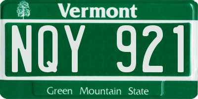 VT license plate NQY921