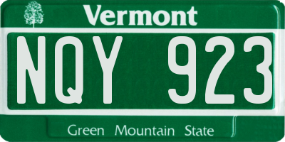 VT license plate NQY923