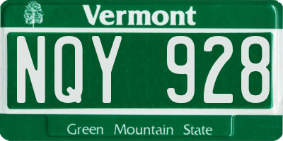 VT license plate NQY928