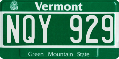 VT license plate NQY929