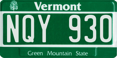VT license plate NQY930